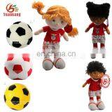 Custom plush football player toys stuffed sports human doll for fans