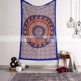 Indian Hand Screen Print Single Tapestry Bohemian Wall Hanging Dorm Decor Tapestries Elephant Mandala thumbnail-1