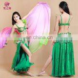 Green color sequins beaded belly dancing clothes wear bra and belt set GT-1038#