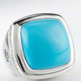 Sterling Silver Jewelry 20mm Turquoise Albion Ring(R-202)