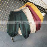 2020 Wholesale Babies Reusable Pants Stretch Harem Pants Baby Toddler Muslin Linen Pants thumbnail-3