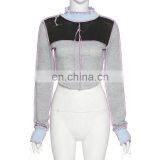 2020 Wholesale Fashion Shirts Sexy Knit Women Long Sleeve Turtleneck Crop Top thumbnail-5