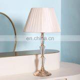 Beautiful and Luxurious Steel Metal Desk Light Hotel Crystal Table Lamp for Bedroom