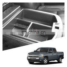 Interior Accessories Parts Silicone Armrest Rest Storage Box Center Control Console Organizer Tray For Chevrolet Silverado 1500