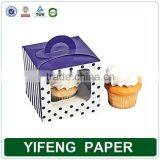 Customized Top-selling White Cardboard Cup Cake Box With Transparent Clear Window