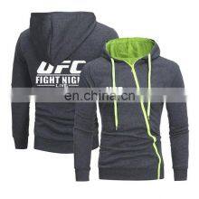 S-5XL 100%polyester Spring and Autumn New Men's Printed UFC Long Sleeve Hooded Casual Sports Zipper Sweater Coat thumbnail-1