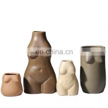 K&B Nordic modern Nordic ceramic color human body shape flower vase for home decoration