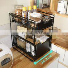 2021 New Carbon Steel Multi Functional Heavy Duty Space Saving Metal Storage Bathroom Kitchen Rack thumbnail-1