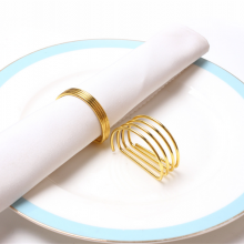 Wholesale Wedding Shiny Gold Spiral D Shaped Napkin Ring thumbnail-3