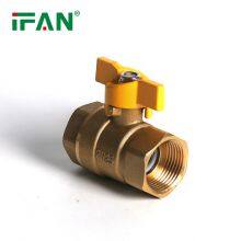 IFAN PN25 Butterfly Handle Yellow Brass Ball Valve Natural Gas Brass Valves thumbnail-4