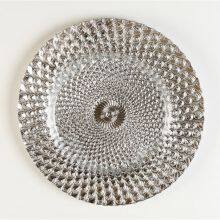 13 Inch Wholesale Tableware Black Colored Peacock Glass Charger Plate For Restaurant Dinner Tray Dish Wedding Sets thumbnail-5