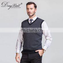 Jacquard Knitting Men's Cashmere Pullover Vest Waistcoat Comfortable V-Neck Style for Spring Season thumbnail-5