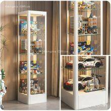 Adjustable Glass Shelf Display Cabinet | Black Cold-Rolled Steel Construction With Double Doors | for Action Figure Collections thumbnail-3