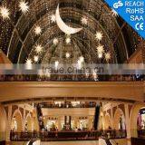 Hanging Ramadan Star and Moon With Light Decoration for Shopping Mall thumbnail-1