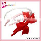 Valentine's Day Best Gifts for Girls Factory Wholesale Pink Color Ribbon Large Bow Headband With Heart (QRJ-0042) thumbnail-3
