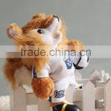 Plush Fox With Football Mascot / Stuffed Soft Mascot Toys Light Brown Standing Fox thumbnail-2