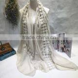 Charm Beautiful Embroidery Flower Joint Hollow Out Pattern Fashion Ladies Scarfs Quality Choice thumbnail-3