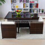 Simple Design Dining Room Furniture Garden 4 Chairs Rattan Wicker Outdoor Tea Dinning Table Set thumbnail-2