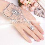 Unique Design Women Sexy Finger Top Grade Crystal Indian Ring Bracelet thumbnail-3