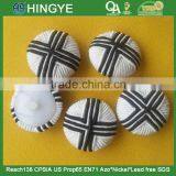 Black and White Strips Cord Braided Fabric Covered Button -- F1532 thumbnail-1