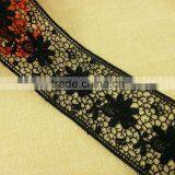 Black Color Rayon Emboridery Lace for Ladies Dress ---- H1553 thumbnail-2