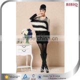 In Stock Ladies Long Sleeve Black and White Striped Sweater