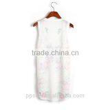Latest Fashion White Printed Sleeveless Ladies Tops for Women thumbnail-3