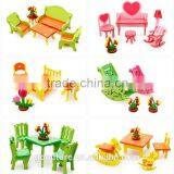 3D Assembling Mini Furniture Dining Table And Chair Set Wooden Toy DIY Toy thumbnail-6