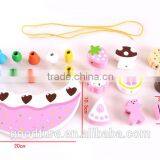 Wooden Crescent Balance Fruit And Cake Stringing Beads Game thumbnail-5