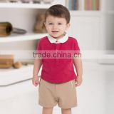 DB971 dave bella 2014 summer toddler short sleeve plain shirts online clothing store baby T-shirt polo t-shirt
