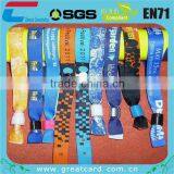 Custom Different Design Woven Logo Weave Wristbands for Events thumbnail-1