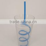 water Bottle with single wall 700ml with straw
