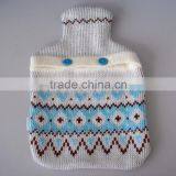 2014 new button fashion jacquard knitted cover for hot water bag