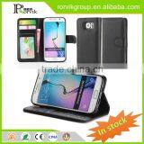 Professional 2015 hot sale gorgeous rhinestone cell phone case card holder wallet for Samsung Galaxy S6 edge