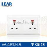 N6 Series Wall Switch 13A 2 Gang Switched Socket With Neon