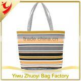 High Quality Striped Canvas Lady Shoulder Tote Bag thumbnail-2