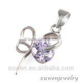 Purple Cubic Zirconia 316l Stainless Steel Butterfly Jewellery Design