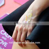 Custom Fashionable Rhinestone Sticker Metallic Tattoo Diamond Gold Temporary Tattoo Stickers thumbnail-1