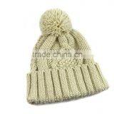 High Quality Hot Sold New Female Knit Cap With Pom Pom