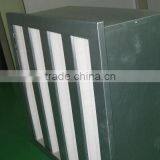 Galvanized Steel Frame Fiber-glass Media V BANK HEPA Air Filter thumbnail-5