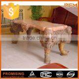 Natural Yellow Marble Chair With Hand Sculpture thumbnail-5