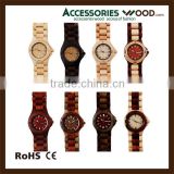 hot sale fashion exquisite wood watch high quality japanese quartz movement watches classic for women