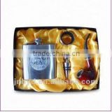 High quality metel hip flask set with fift box