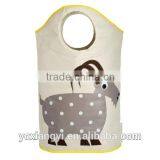Foldable Canvas Cartoon Storage Basket Laundry Hamper for Nursery thumbnail-4
