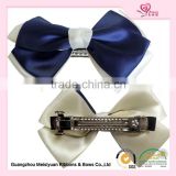 Two Colors Polyester Satin Ribbon Bows With Hair Clips For Women Hair Accessories