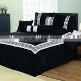 7pcs Faux Silk Embroidered Comforter Set