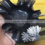 Beautiful plum blossom obsidian ashtray,natural hand carved ashtray
