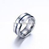 8 mm Two Tone Tungsten Engagement Band Ring thumbnail-3
