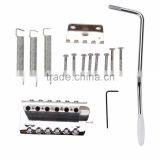Acoustic Guitarra Guitar Parts 1 Set Chrome 6 Strings Bass Guitar Tremolo Bridge With Bar For Strat ARE4 thumbnail-1