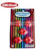 5 Pcs Mini Red Kiss-shaped Valentine Love Promotional Gifts Erasers